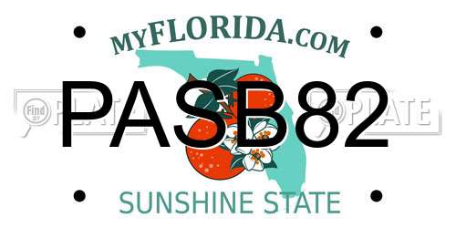 PASB82 Florida License Plate