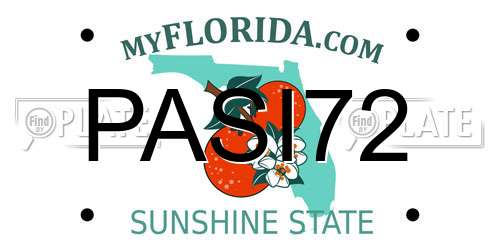 PASI72 Florida License Plate