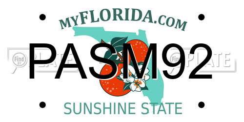 PASM92 Florida License Plate
