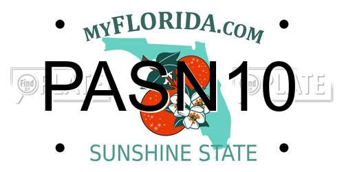 PASN10 Florida License Plate