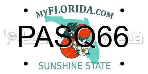 PASQ66 Florida License Plate