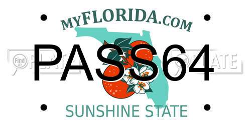 PASS64 Florida License Plate