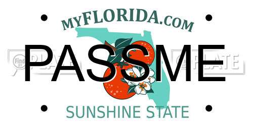 PASSME Florida License Plate