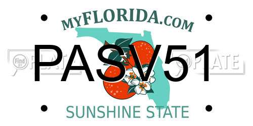 PASV51 Florida License Plate