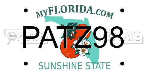 PATZ98 Florida License Plate