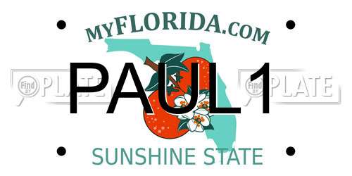 PAUL1 Florida License Plate