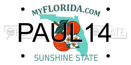 PAUL14 Florida License Plate