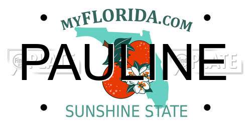 PAULINE Florida License Plate