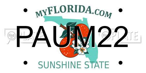 PAUM22 Florida License Plate