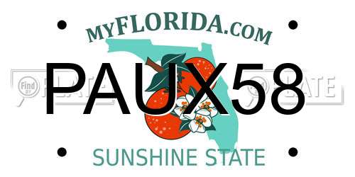 PAUX58 Florida License Plate