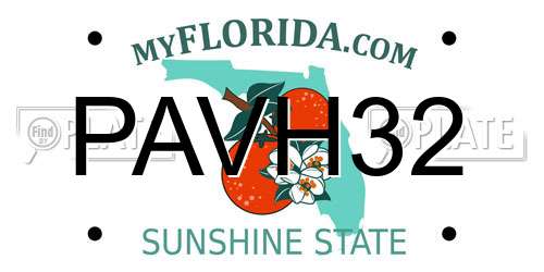 PAVH32 Florida License Plate