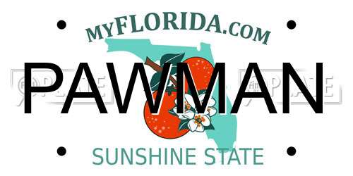 PAWMAN Florida License Plate
