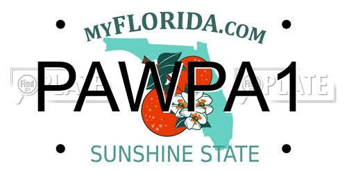 PAWPA1 Florida License Plate