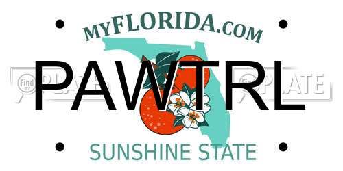 PAWTRL Florida License Plate