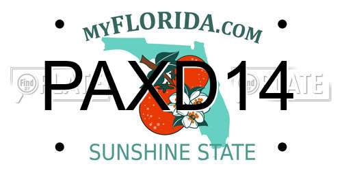 PAXD14 Florida License Plate