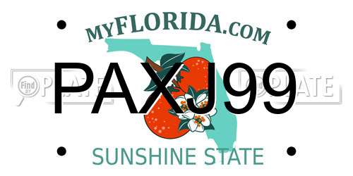 PAXJ99 Florida License Plate