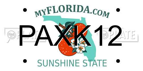 PAXK12 Florida License Plate