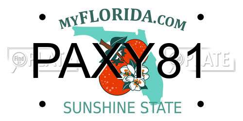 PAXY81 Florida License Plate