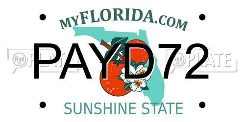 PAYD72 Florida License Plate
