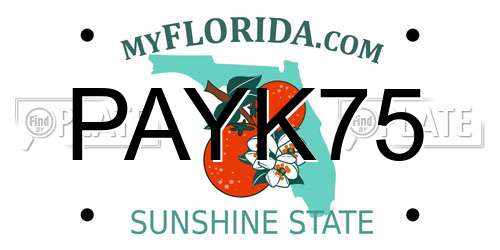 PAYK75 Florida License Plate
