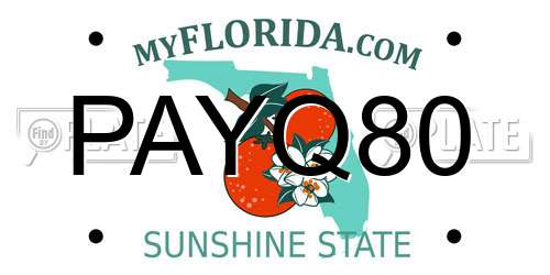 PAYQ80 Florida License Plate