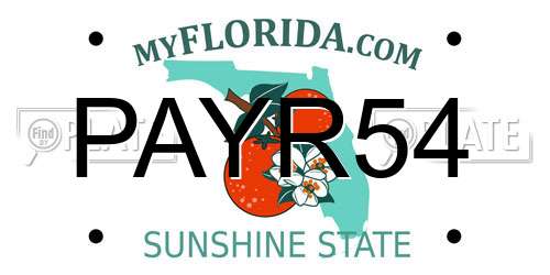 PAYR54 Florida License Plate