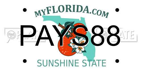 PAYS88 Florida License Plate