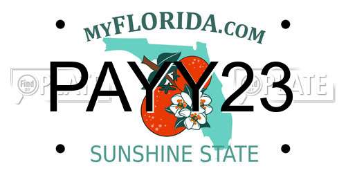 PAYY23 Florida License Plate