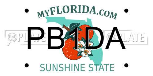 PB1DA Florida License Plate