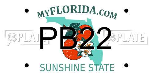 PB22 Florida License Plate