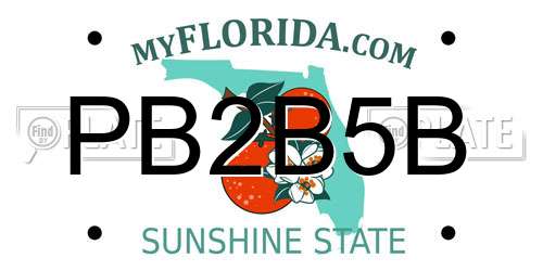 PB2B5B Florida License Plate
