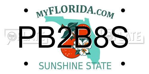 PB2B8S Florida License Plate