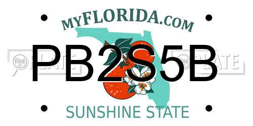 PB2S5B Florida License Plate