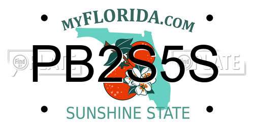 PB2S5S Florida License Plate