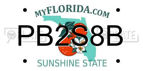 PB2S8B Florida License Plate