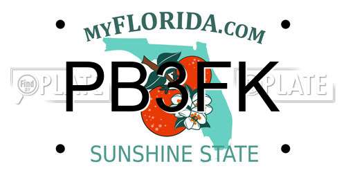PB3FK Florida License Plate