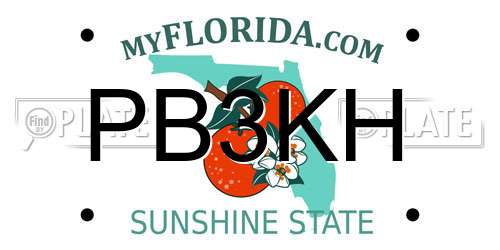 PB3KH Florida License Plate