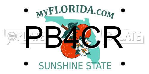 PB4CR Florida License Plate