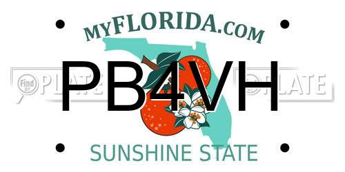 PB4VH Florida License Plate