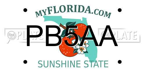 PB5AA Florida License Plate