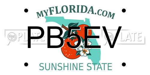 PB5EV Florida License Plate