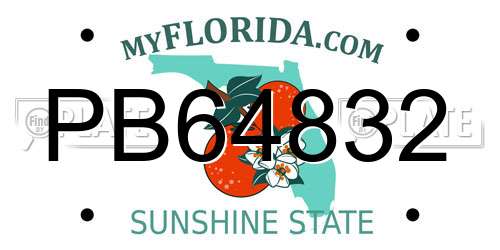 PB64832 Florida License Plate