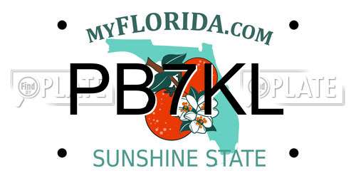PB7KL Florida License Plate