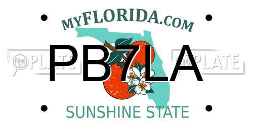 PB7LA Florida License Plate