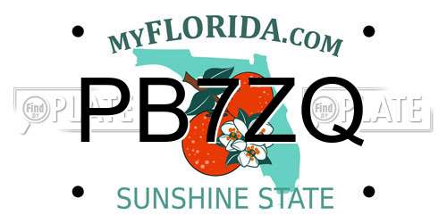 PB7ZQ Florida License Plate