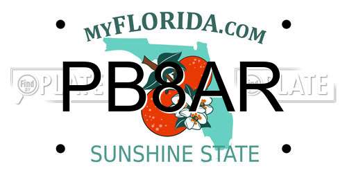 PB8AR Florida License Plate