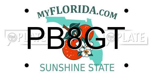 PB8GT Florida License Plate