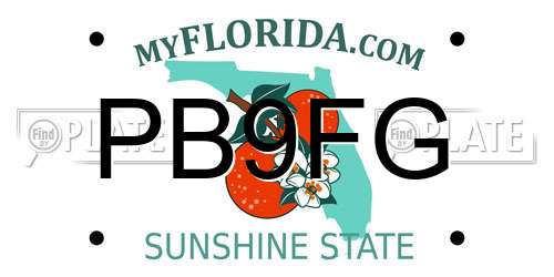 PB9FG Florida License Plate