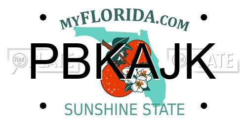 PBKAJK Florida License Plate