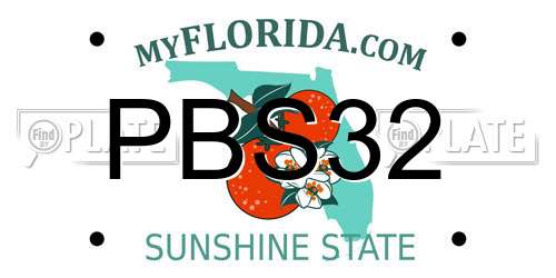 PBS32 Florida License Plate